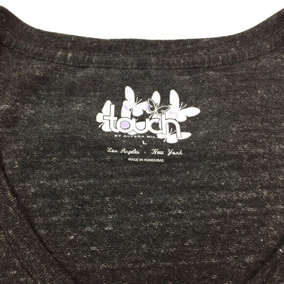 Touch by Alyssa Milano Womens Boston Bruins Hockey Gray T-shirt Size Large - Picture 3 of 7